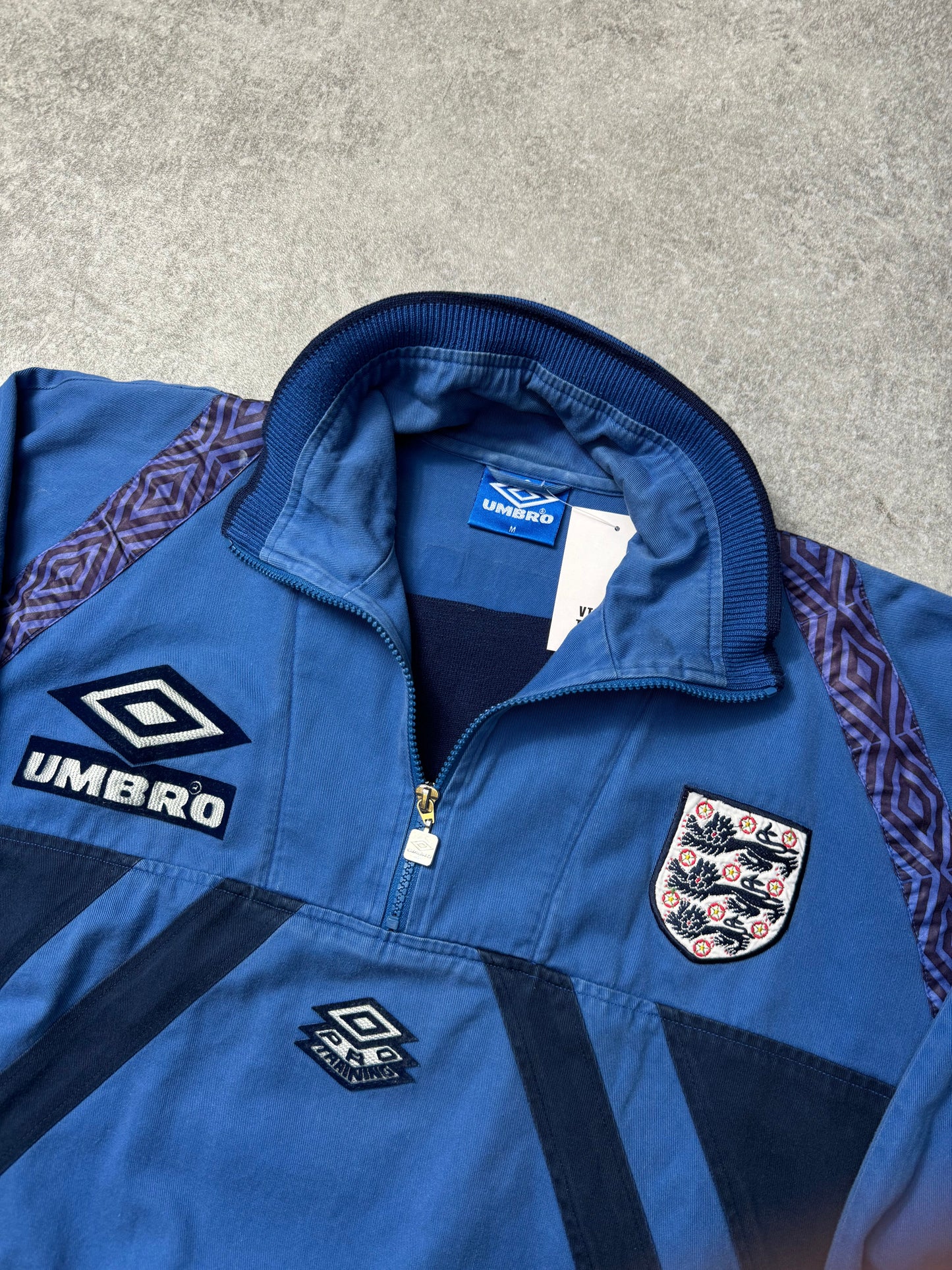 1994-96 Umbro England Half Zip Football Jacket