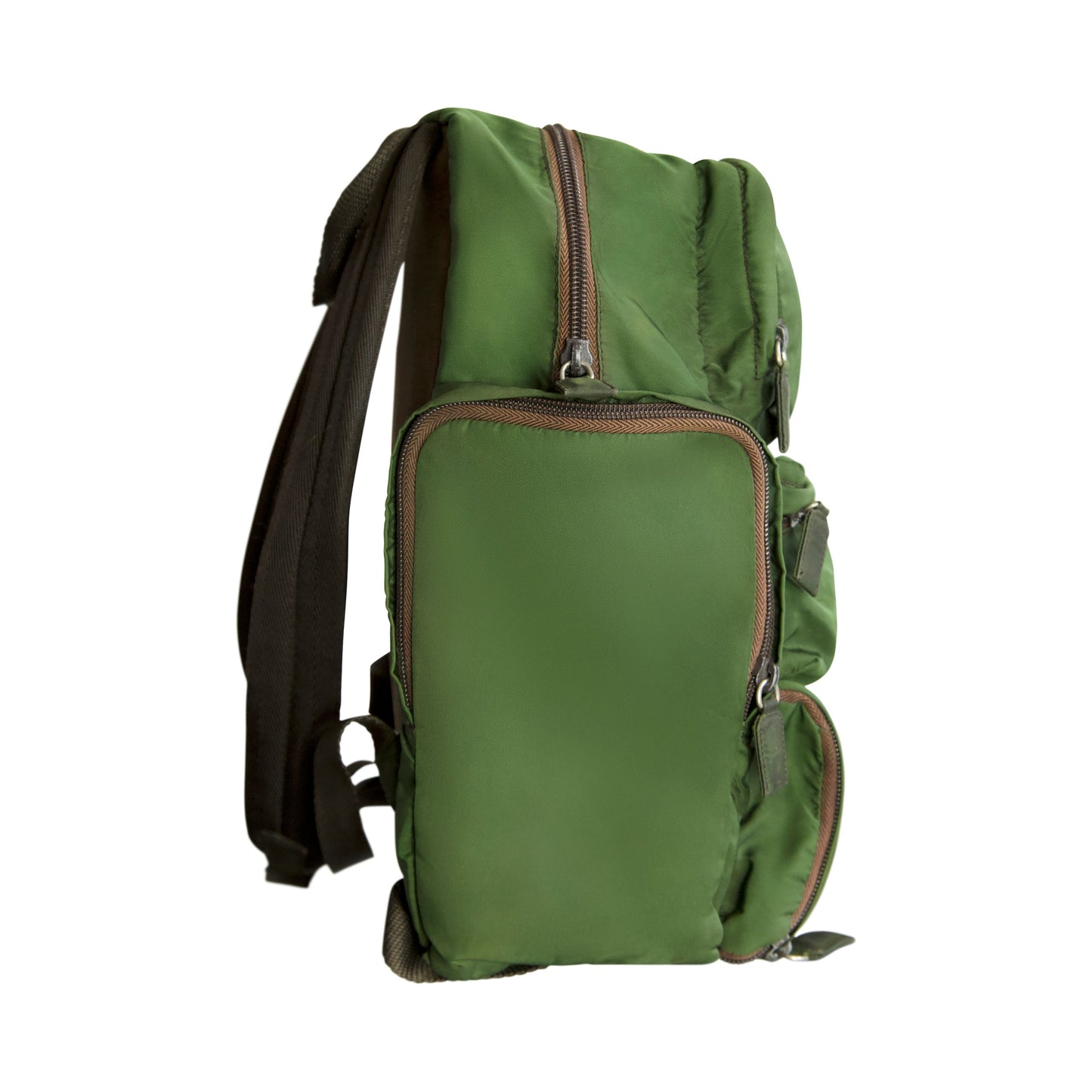 Prada Tessuto Nylon Multi-Pocket Khaki Green Rucksack