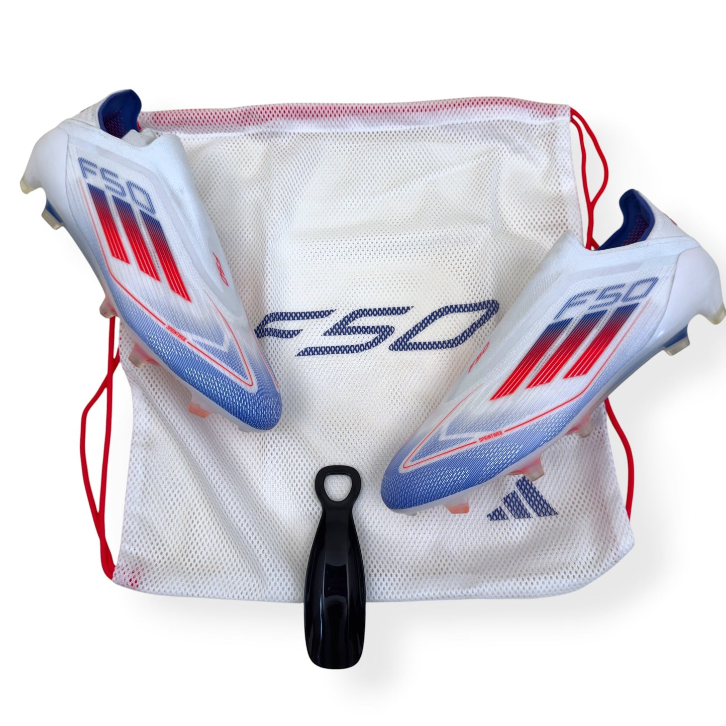 ADIDAS F50 ELITE LL FG FOOTBALL BOOTS WHITE / RED / BLUE UK10.5 | UK 10.5, Multicoloured