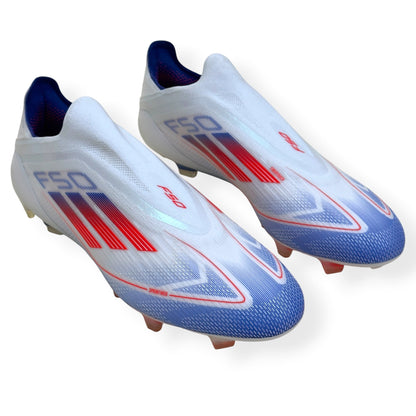 ADIDAS F50 ELITE LL FG FOOTBALL BOOTS WHITE / RED / BLUE UK10.5 | UK 10.5, Multicoloured