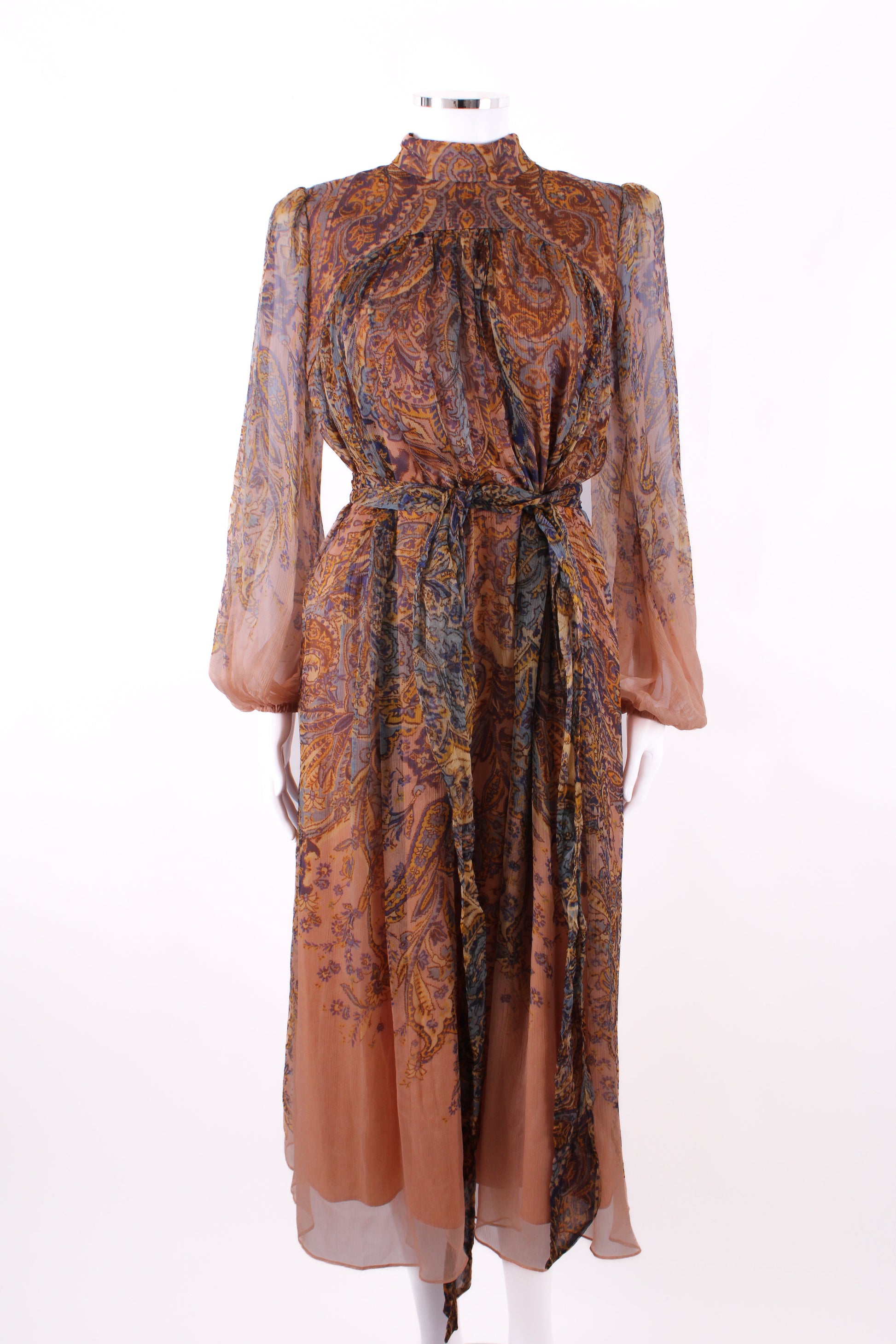 Zimmermann Silk High Neck Paisley Print Dress Multi 1 | O/S, TBD