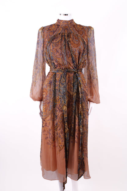 Zimmermann Silk High Neck Paisley Print Dress Multi 1 | O/S, TBD