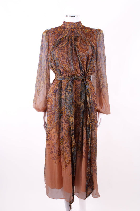 Zimmermann Silk High Neck Paisley Print Dress Multi 1 | O/S, TBD