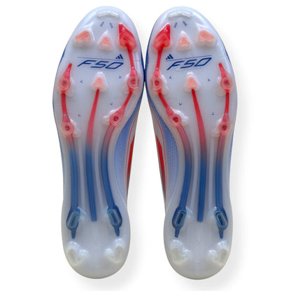 ADIDAS F50 ELITE LL FG FOOTBALL BOOTS WHITE / RED / BLUE UK10.5 | UK 10.5, Multicoloured