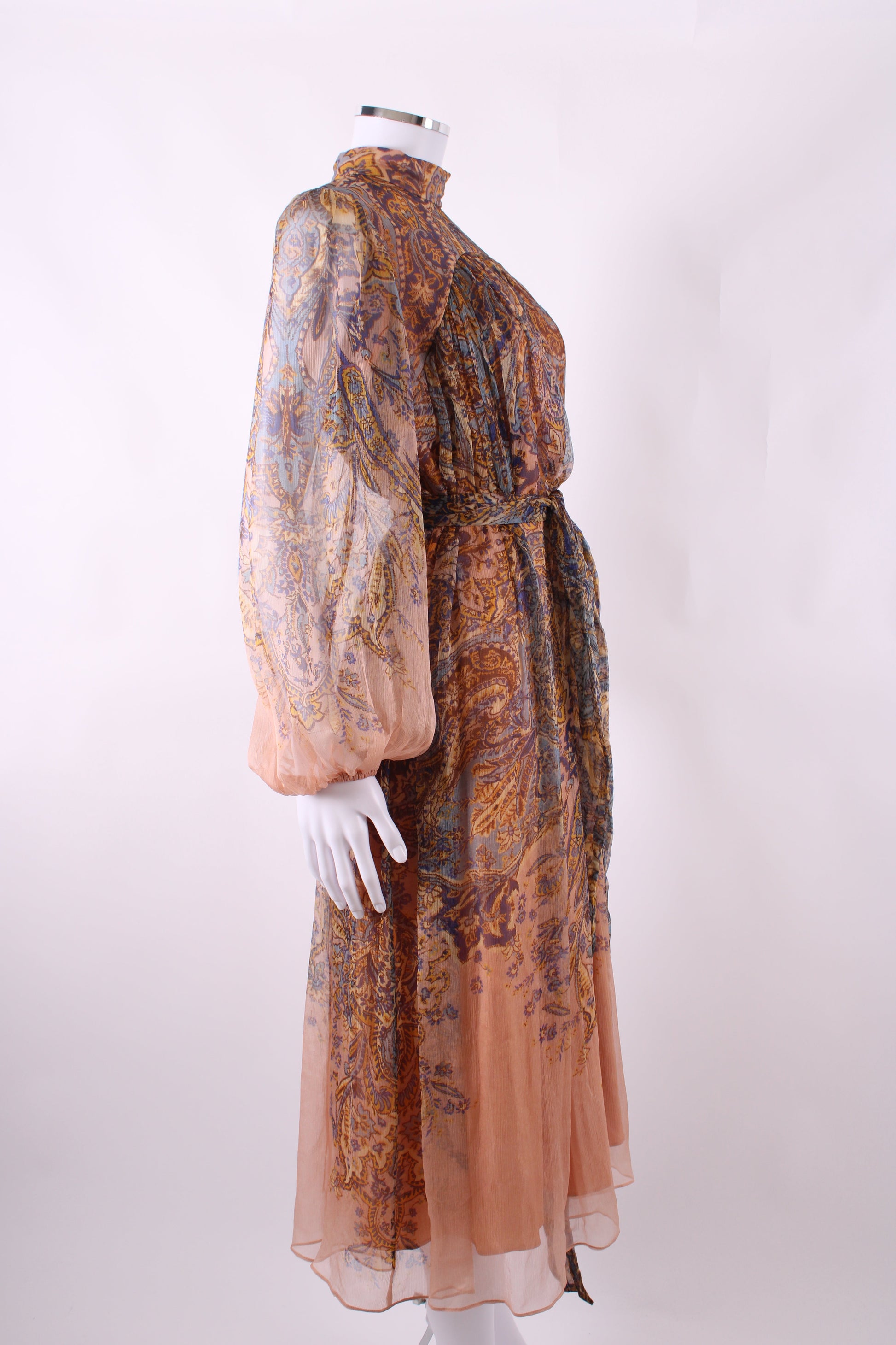 Zimmermann Silk High Neck Paisley Print Dress Multi 1 | O/S, TBD