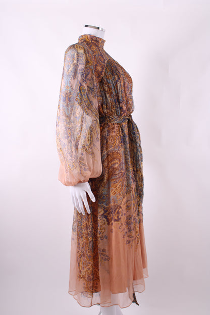 Zimmermann Silk High Neck Paisley Print Dress Multi 1 | O/S, TBD