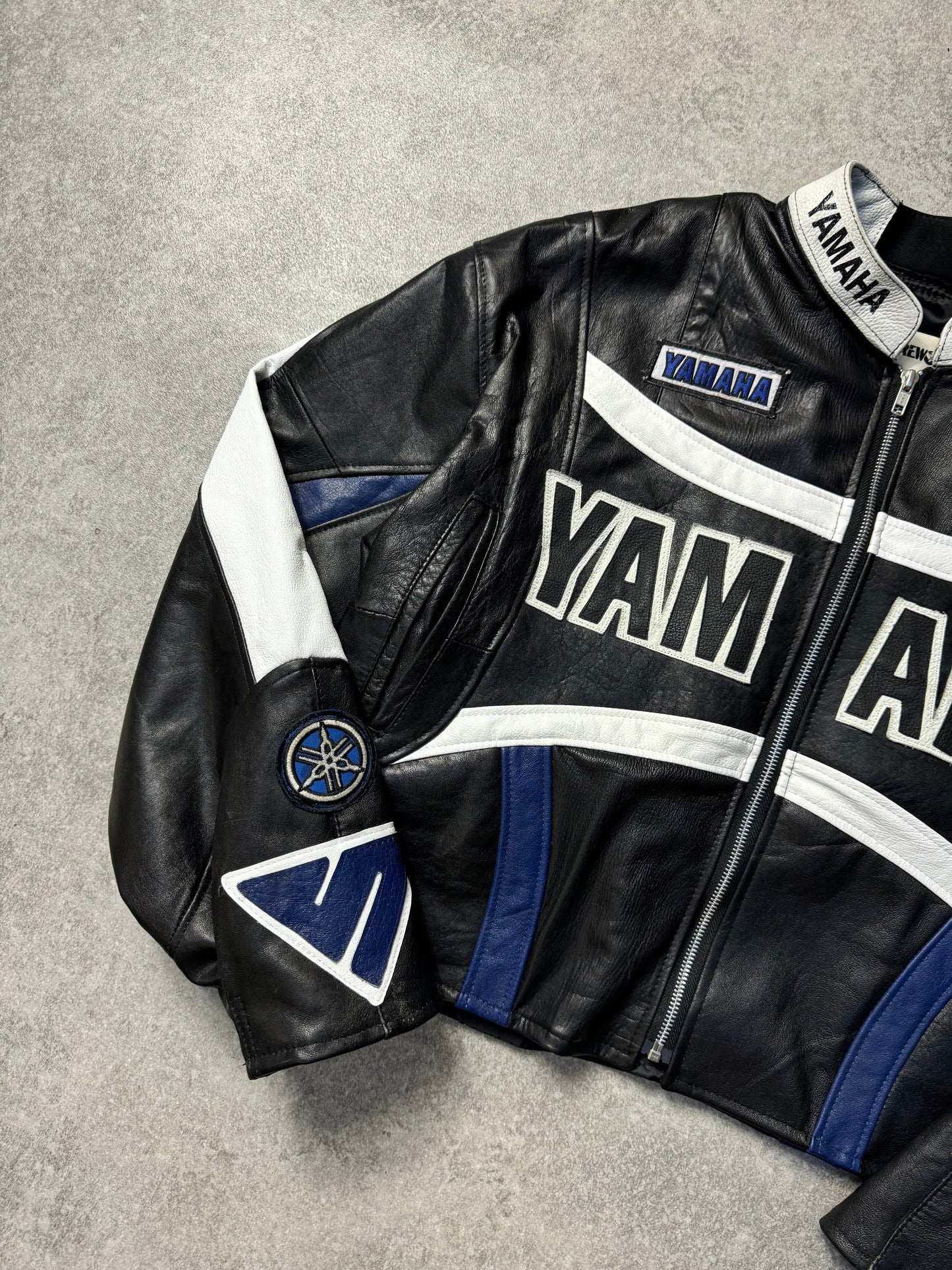 VT Rework: Yamaha VT Logo Cropped Leather Racing Jacket SC: 5782