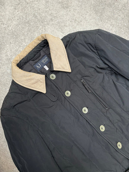 Armani JeansCorduroy Collar Quilted Parka Jacket