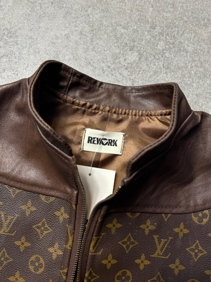 VT Rework: Louis Vuitton Monogram Pannelled Cropped Leather Racing Jacket