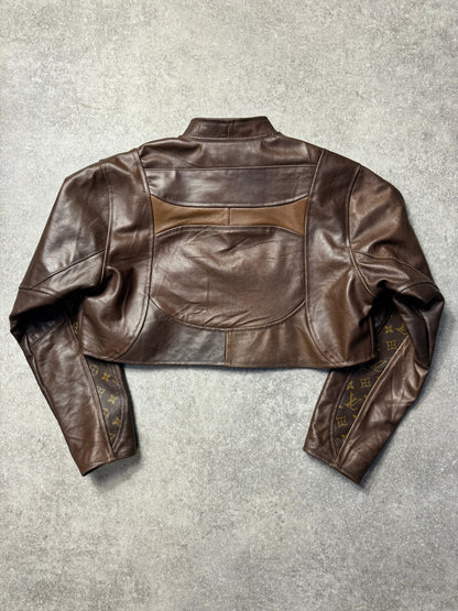 VT Rework: Louis Vuitton Monogram Pannelled Cropped Leather Racing Jacket