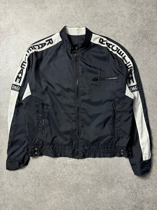 D&G Logo Embroidered Nylon Logo Racing Jacket