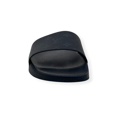 LOUIS VUITTON MONOGRAM ECLIPSE SLIDES BLACK UK10 | UK 10, Black