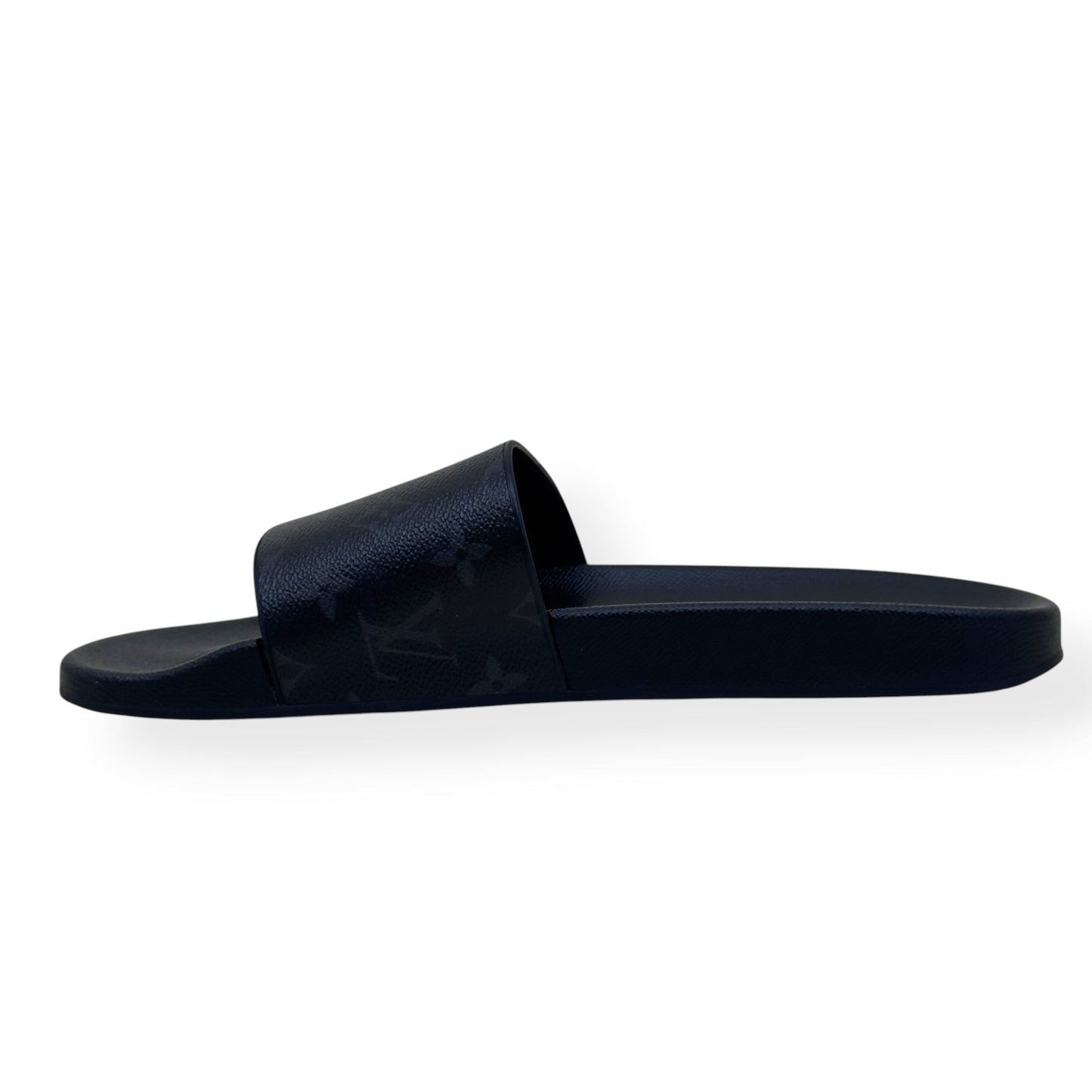 LOUIS VUITTON MONOGRAM ECLIPSE SLIDES BLACK UK10 | UK 10, Black
