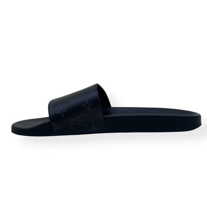LOUIS VUITTON MONOGRAM ECLIPSE SLIDES BLACK UK10 | UK 10, Black