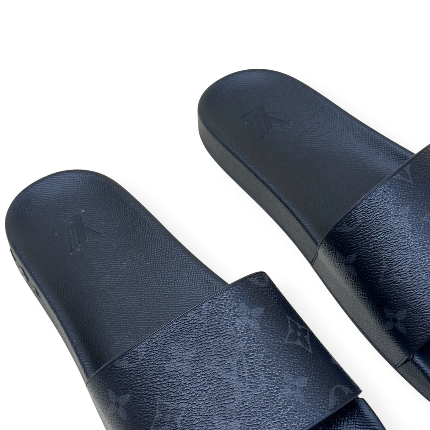 LOUIS VUITTON MONOGRAM ECLIPSE SLIDES BLACK UK10 | UK 10, Black