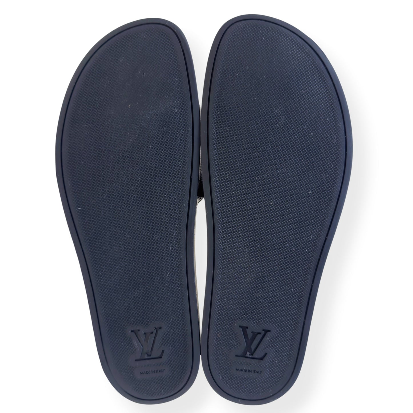 LOUIS VUITTON MONOGRAM ECLIPSE SLIDES BLACK UK10 | UK 10, Black