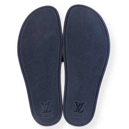 LOUIS VUITTON MONOGRAM ECLIPSE SLIDES BLACK UK10 | UK 10, Black
