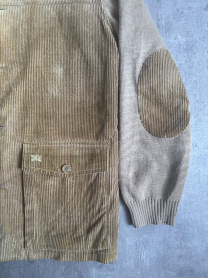 Burberry Corduroy Knit Sleeve Nova Check Lined Chore Jacket