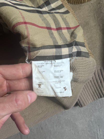Burberry Corduroy Knit Sleeve Nova Check Lined Chore Jacket