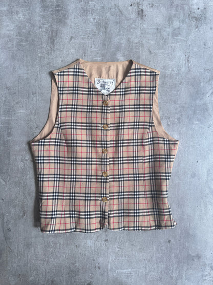 1990 Burberry Wool Nova Check Waistcoat