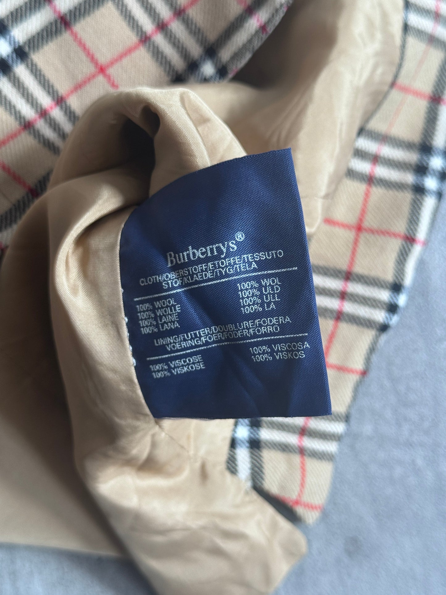 1990 Burberry Wool Nova Check Waistcoat