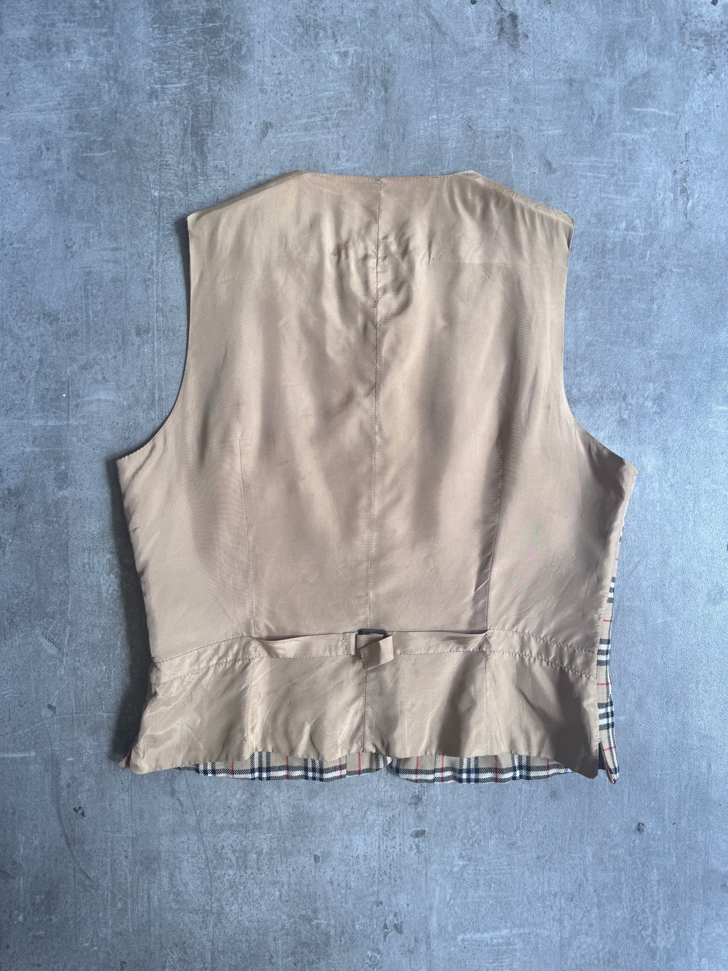 1990 Burberry Wool Nova Check Waistcoat