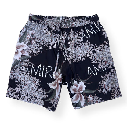 AMIRI HIBISCUS TIKI SILK SHORTS BLACK M | Medium, Black