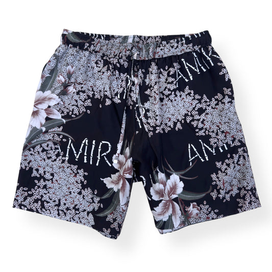AMIRI HIBISCUS TIKI SILK SHORTS BLACK M | Medium, Black