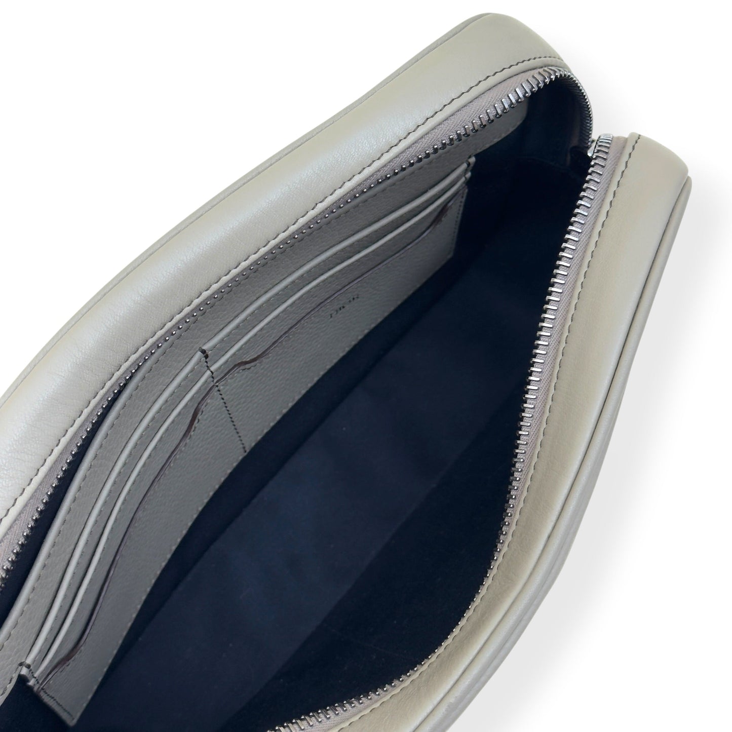 DIOR CD ICON GRAINED LEATHER ZIPPED POUCH TAUPE S | O/S, Taupe