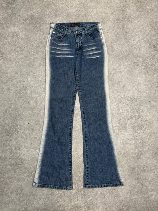 Best Woman Y2K Mid Rise Acid Wash Flared Jeans