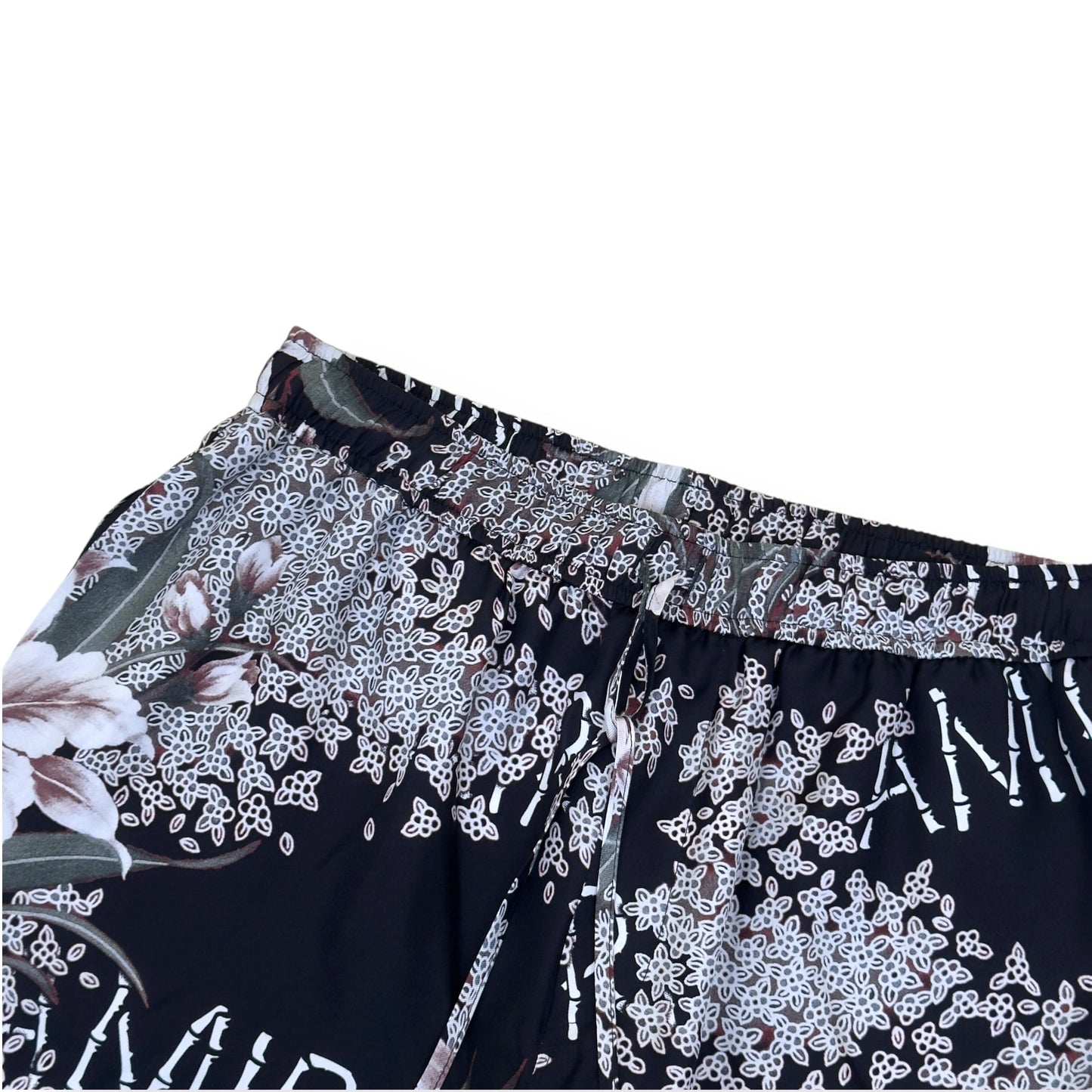 AMIRI HIBISCUS TIKI SILK SHORTS BLACK M | Medium, Black