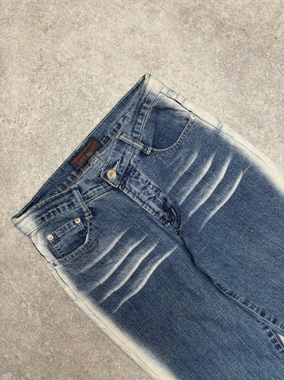 Best Woman Y2K Mid Rise Acid Wash Flared Jeans