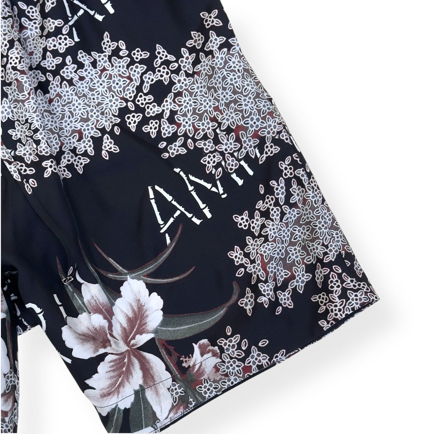 AMIRI HIBISCUS TIKI SILK SHORTS BLACK M | Medium, Black