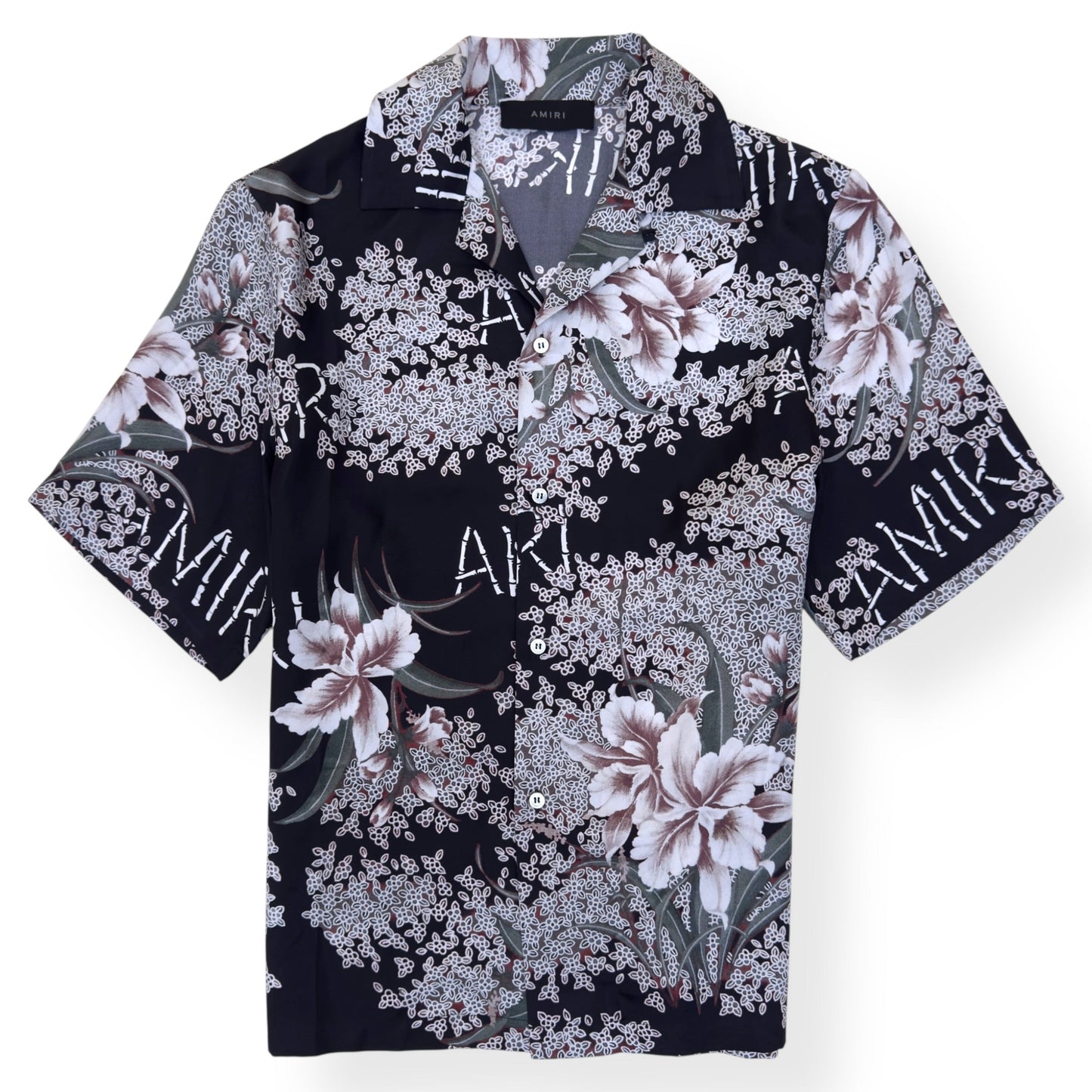 AMIRI HIBISCUS TIKI SILK SHIRT BLACK M | Medium, Black