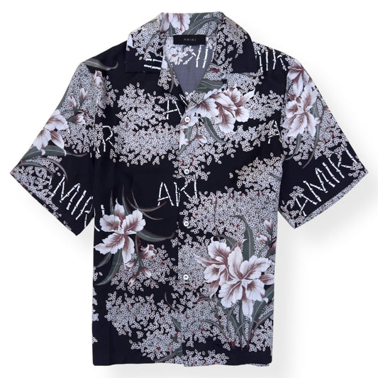 AMIRI HIBISCUS TIKI SILK SHIRT BLACK M | Medium, Black
