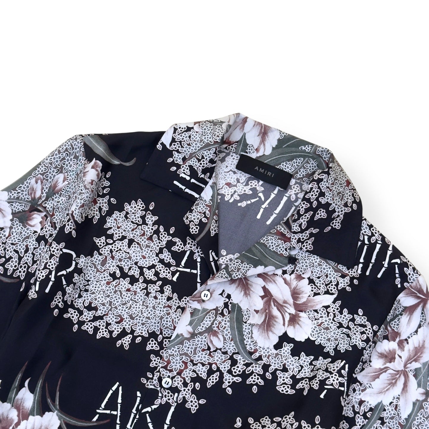 AMIRI HIBISCUS TIKI SILK SHIRT BLACK M | Medium, Black