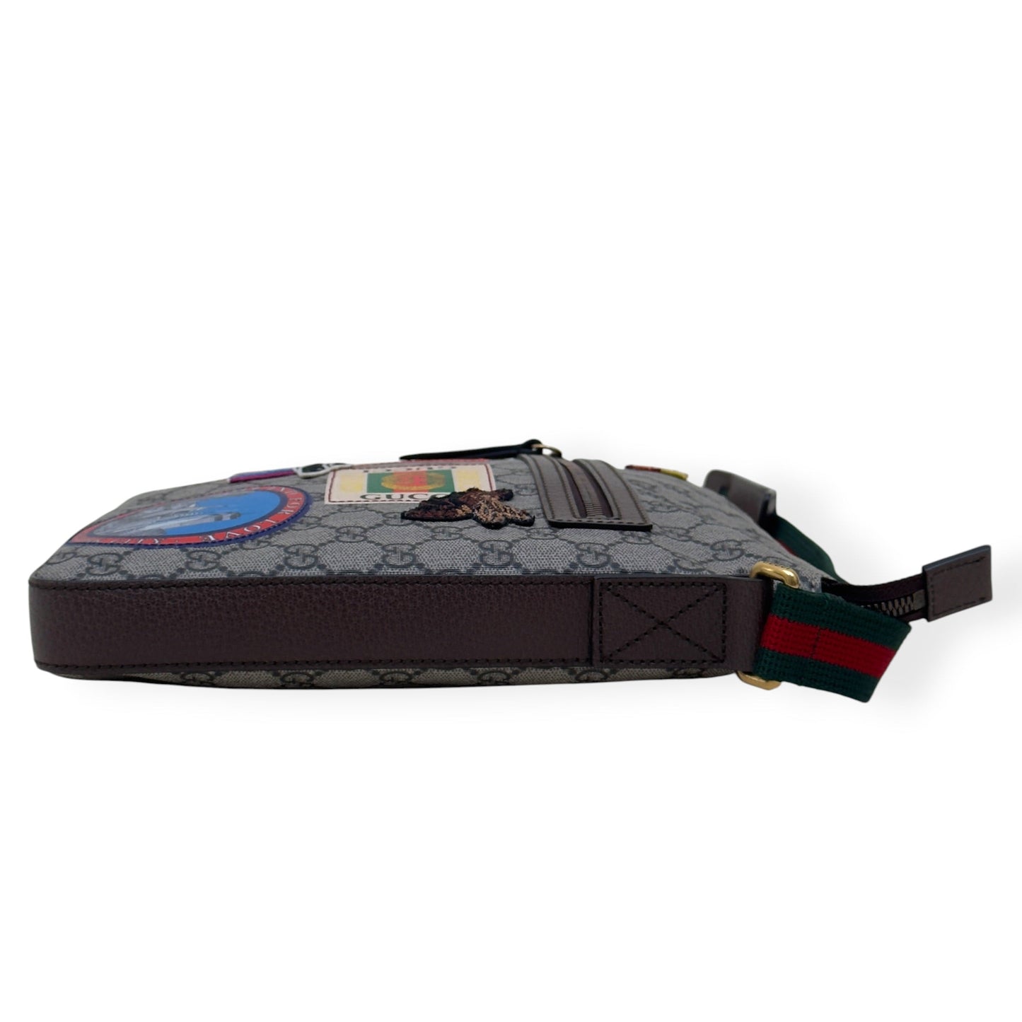 GUCCI COURRIER GG SUPREME PATCHES MESSENGER BAG BEIGE / MULTICOLOURED M | O/S, Beige
