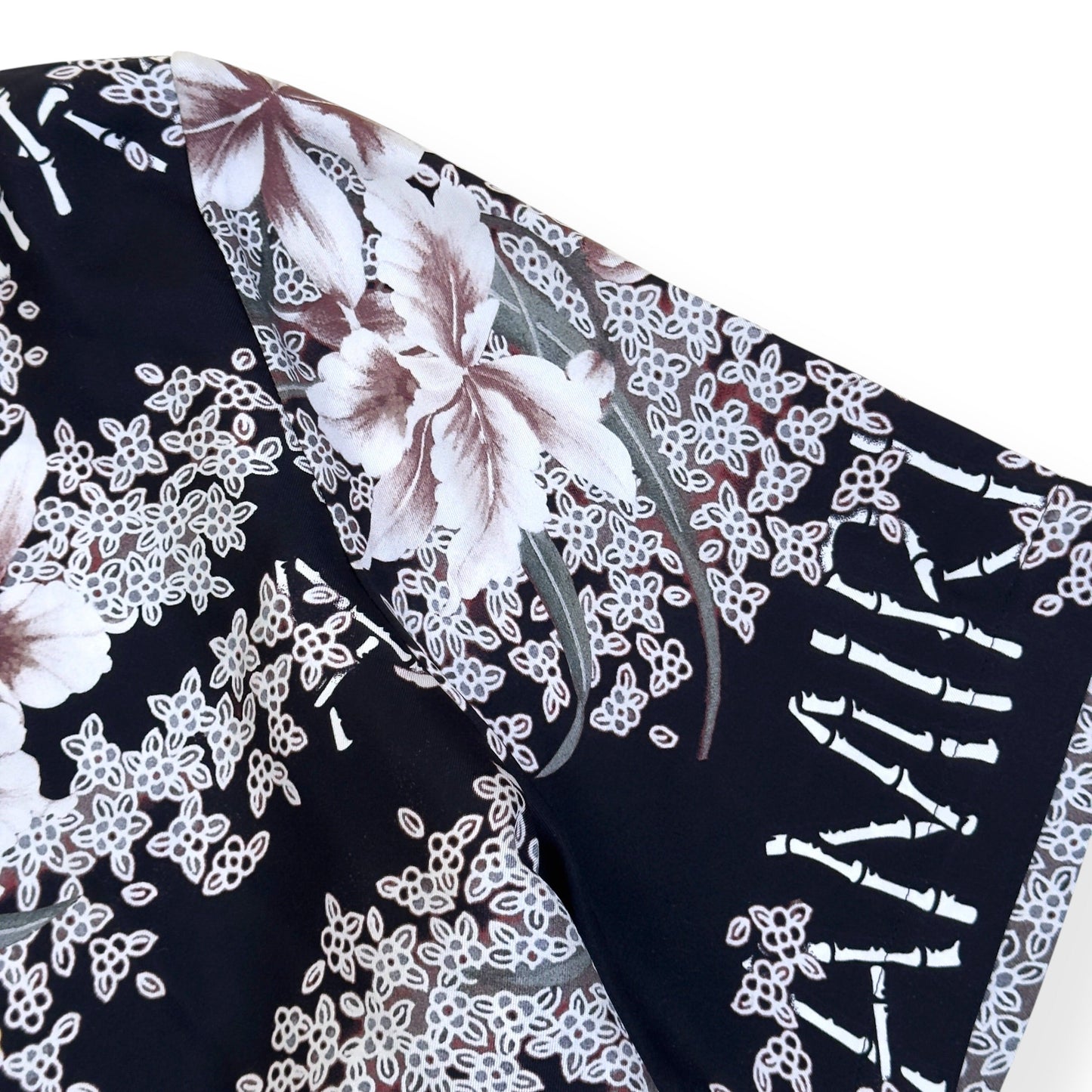 AMIRI HIBISCUS TIKI SILK SHIRT BLACK M | Medium, Black