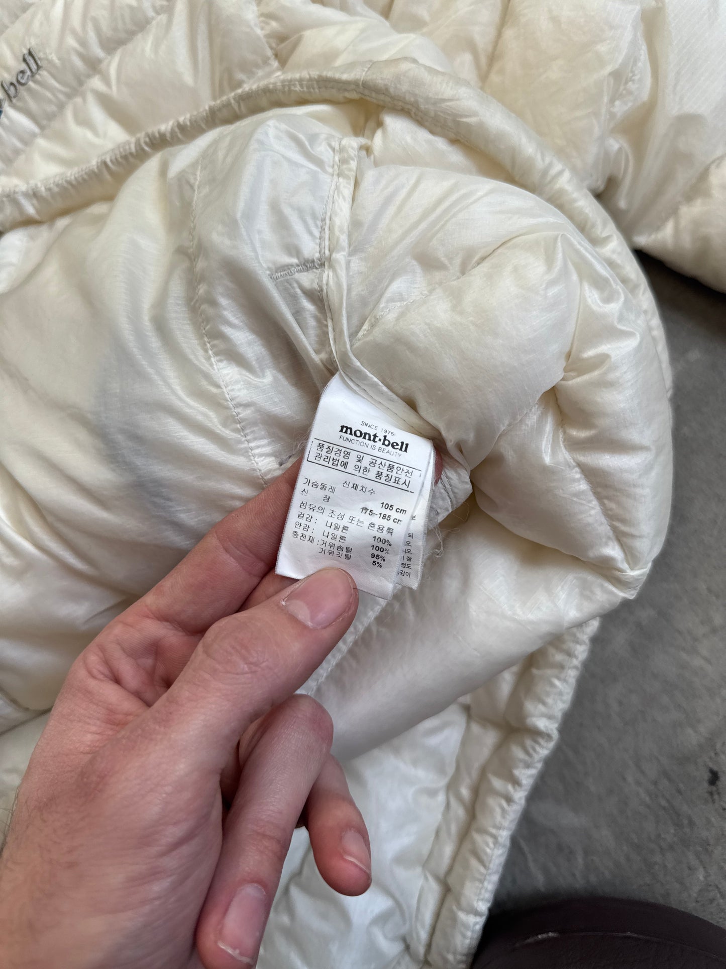 Montbell Cream Lightweight Down Puffer Jacket