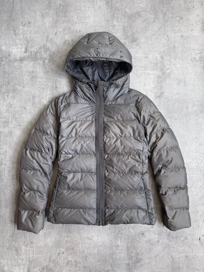 Moncler Grey Full Zip Down Hooded Puffer Jacket