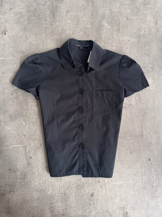 Marc Jacobs Black Cotton SS Button up Blouse