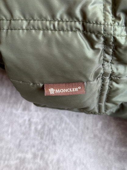 Moncler Grid Down Khaki Green Puffer Jacket