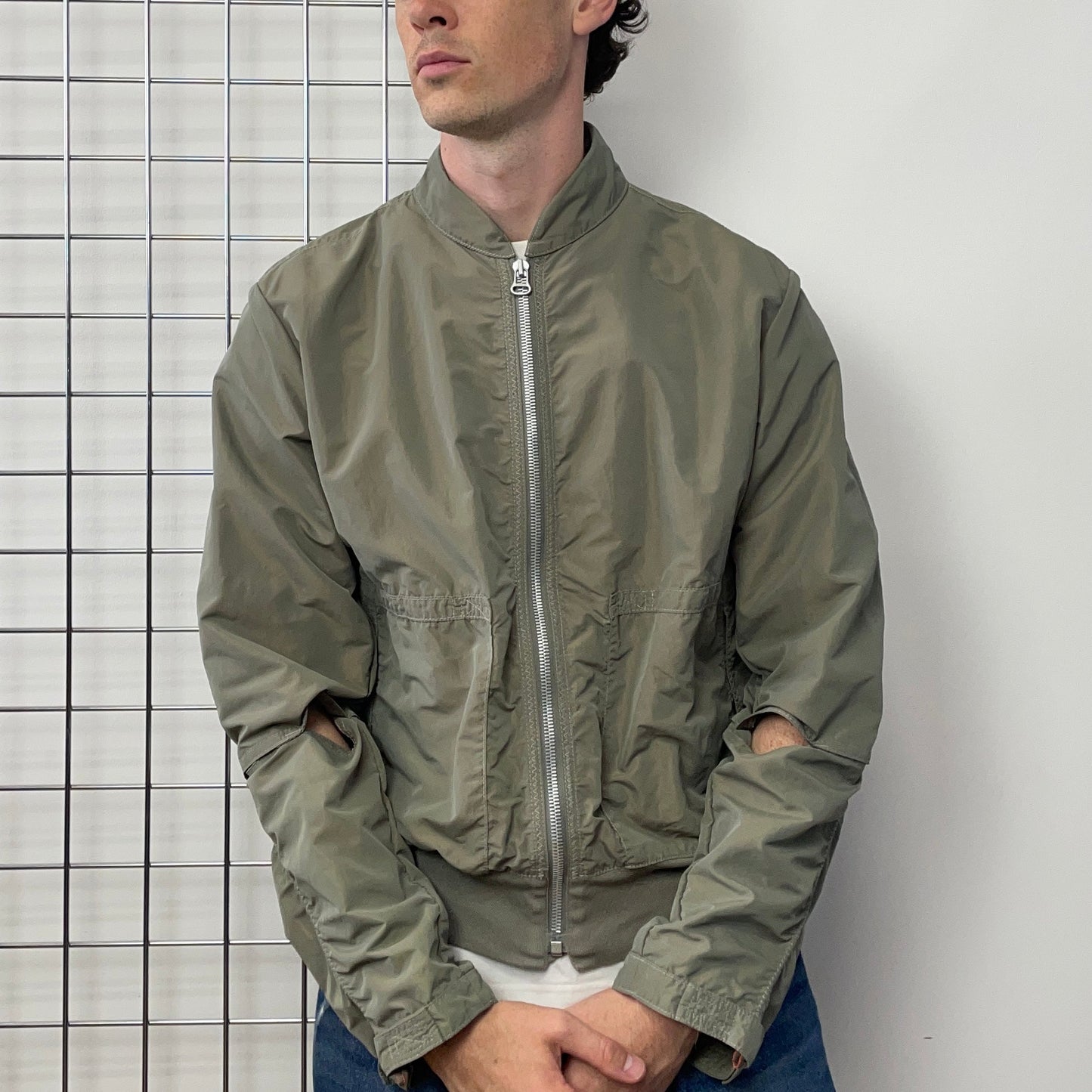 Hugo Boss Orange Grey 00s Nylon Vented Bomber Jacket | X-Large, Multicoloured