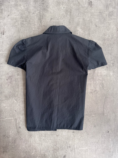 Marc Jacobs Black Cotton SS Button up Blouse