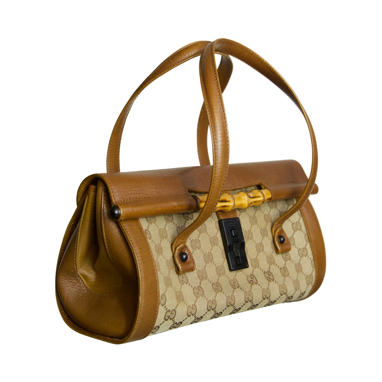 Gucci Supreme Bamboo Monogram Bullet Bag