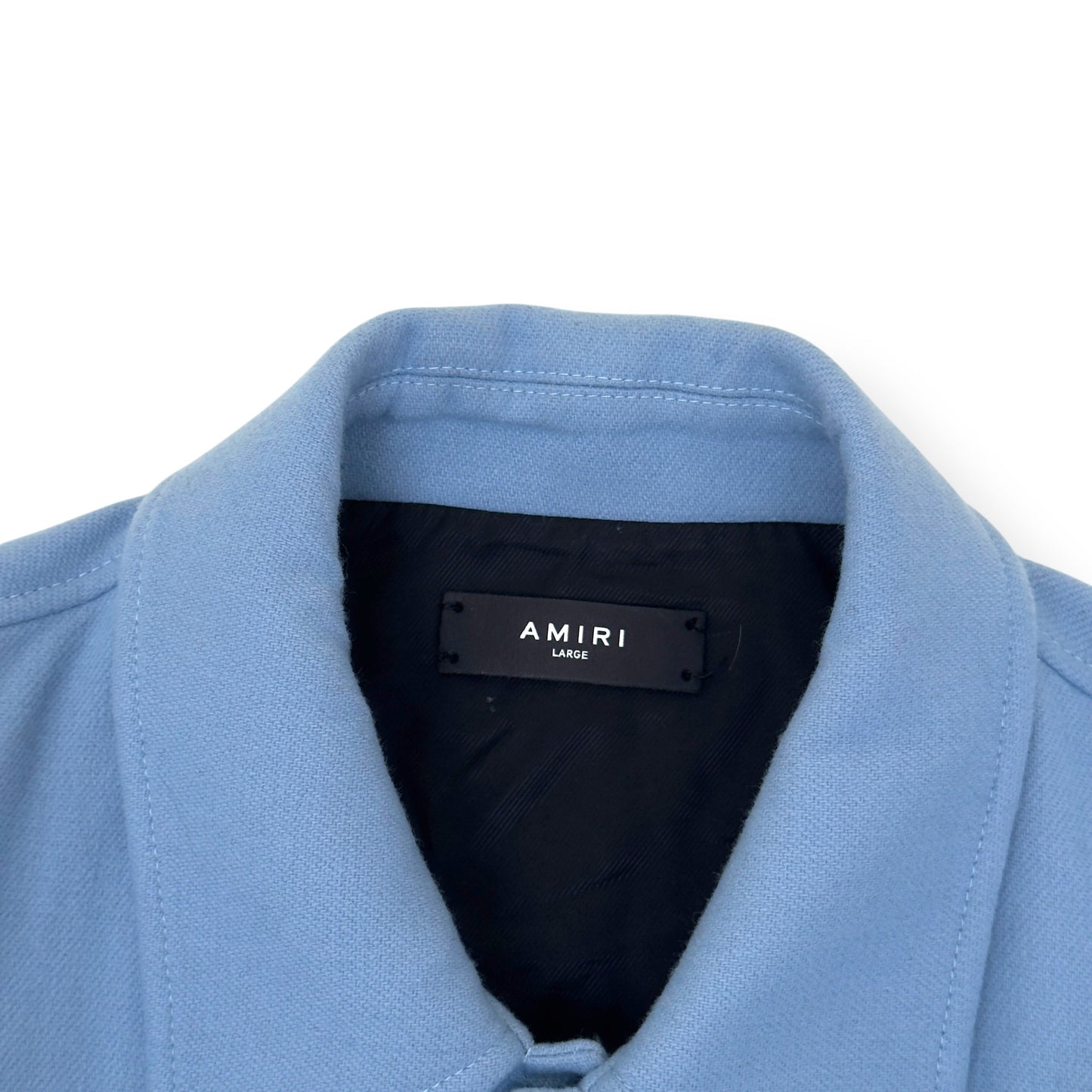 AMIRI BONES WOOL VARSITY BOMBER JACKET BABY BLUE L | Large, Blue