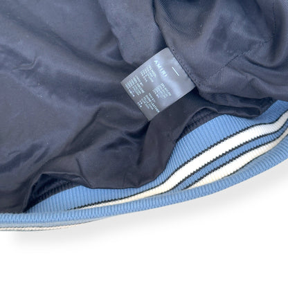 AMIRI BONES WOOL VARSITY BOMBER JACKET BABY BLUE L | Large, Blue