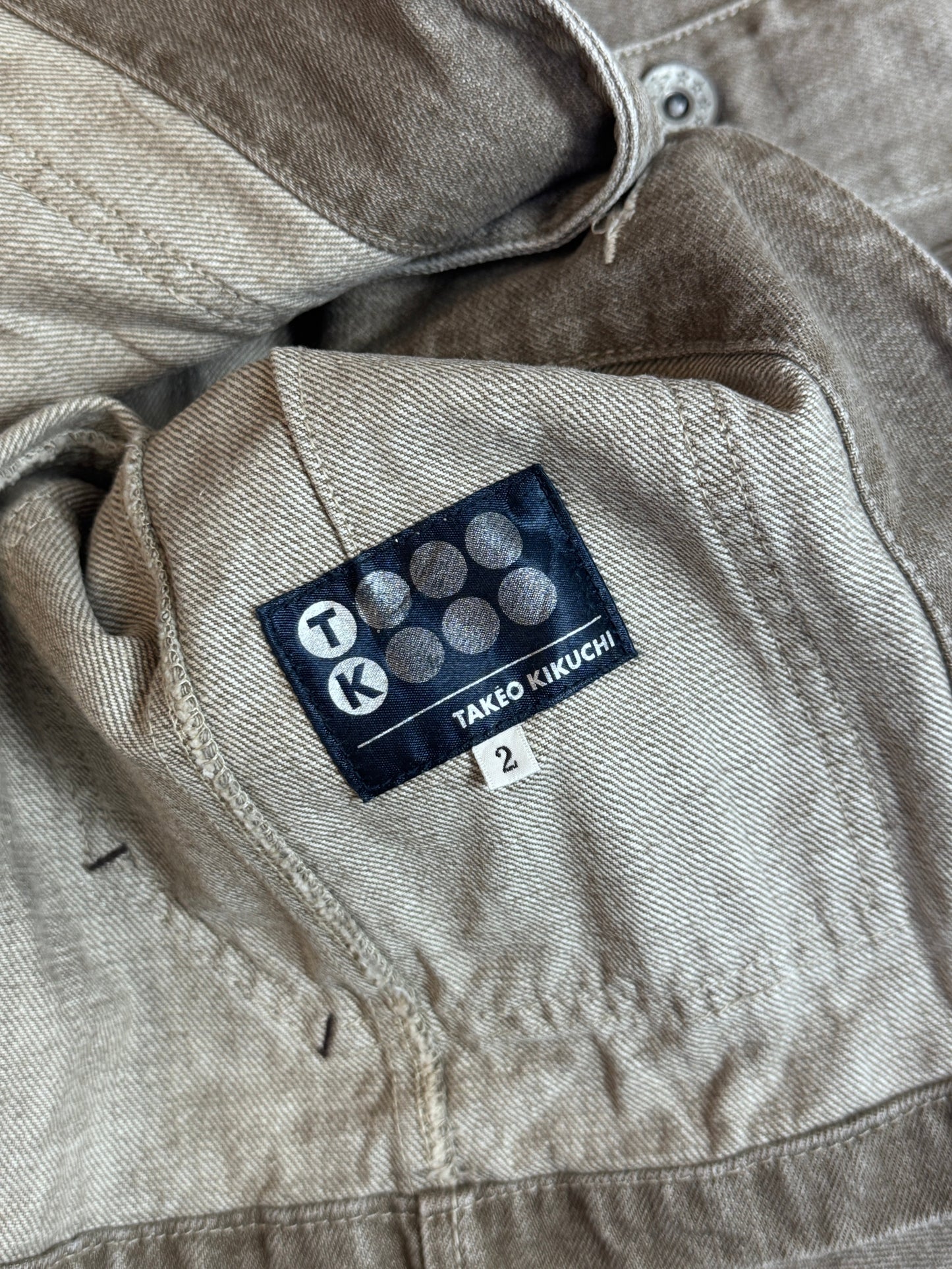 Takeo Kikuchi Grey Canvas Doughnut Button Chore Jacket