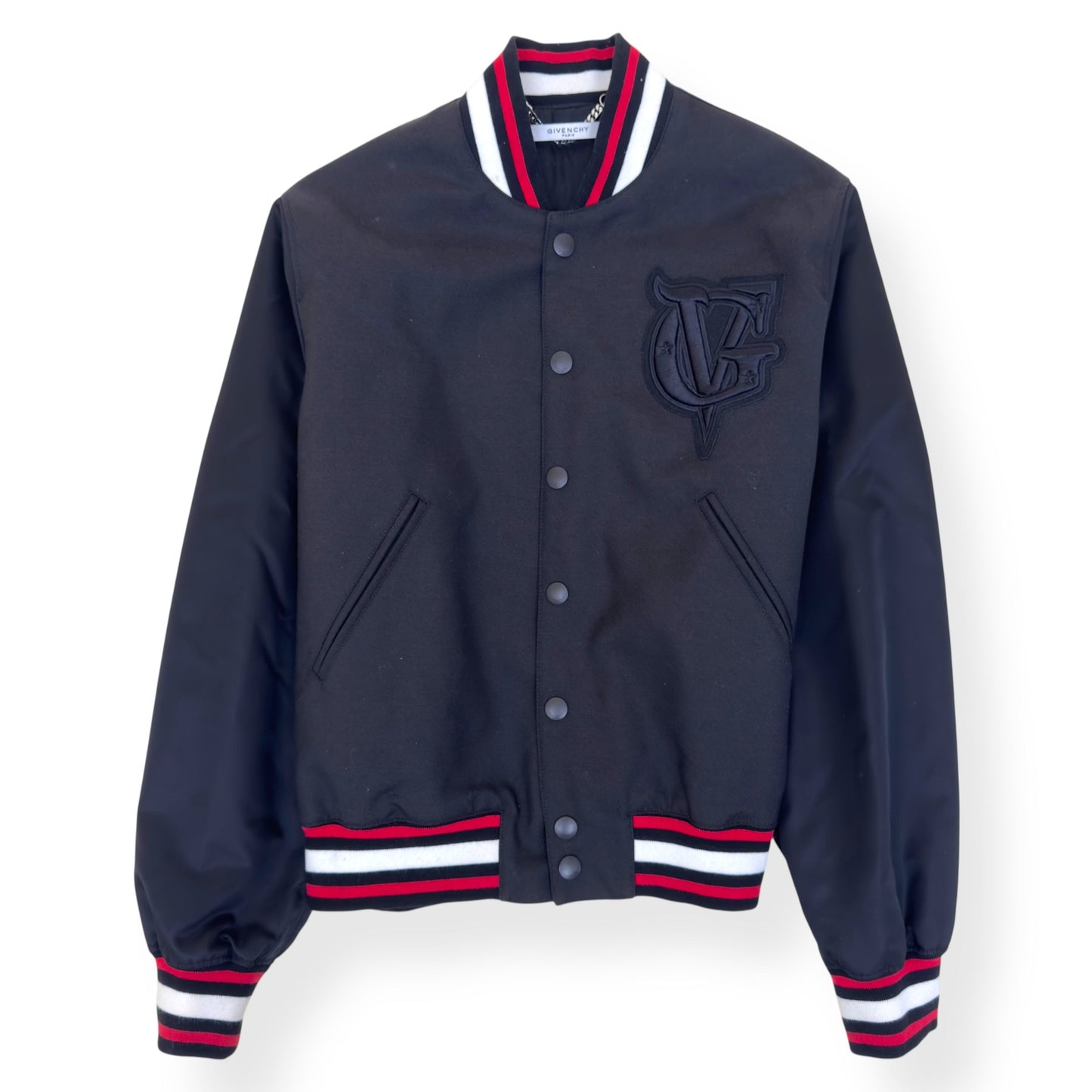 GIVENCHY EMBROIDERED LOGO JACKET BLACK / RED 54 / XL | XL, Black