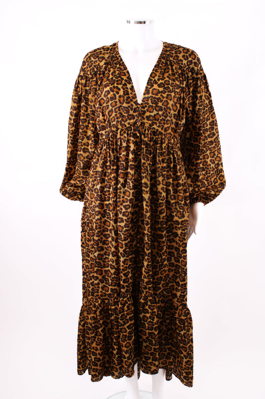Zimmermann Amelia Draw Long Dress Leopard 2 | O/S, Leopard
